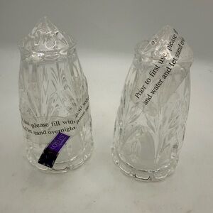 WATERFORD Crystal MARQUIS CANTERBURY 4" SALT & PEPPER SHAKERS Set # 1056566